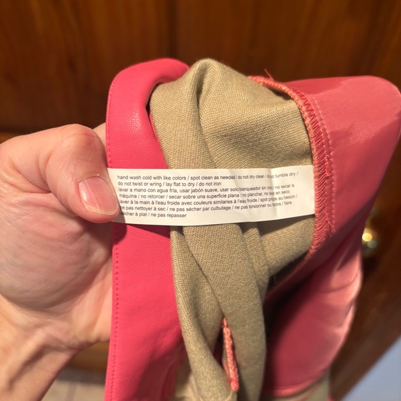 Eloquii Women's Faux Leather Wide Leg Pants in Pink Size 28 NWT - Picture 5 of 6